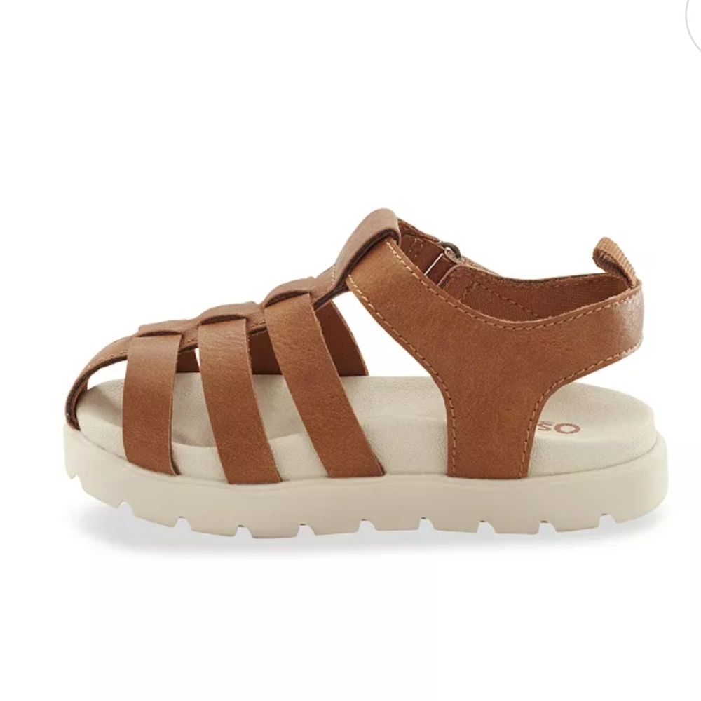NWT OshKosh B'gosh Vincent Toddler Boy Tan Sandals - Picture 4 of 8